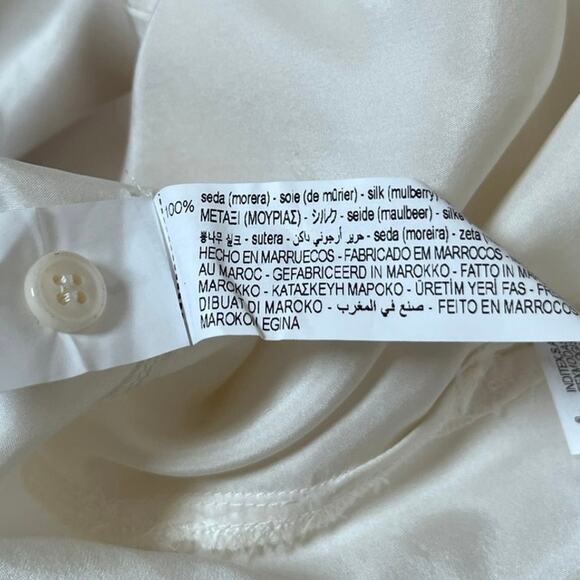 Zara Into The Classics Imperfection Mulberry Silk Button Down Blouse Oversize XS - Picture 14 of 15